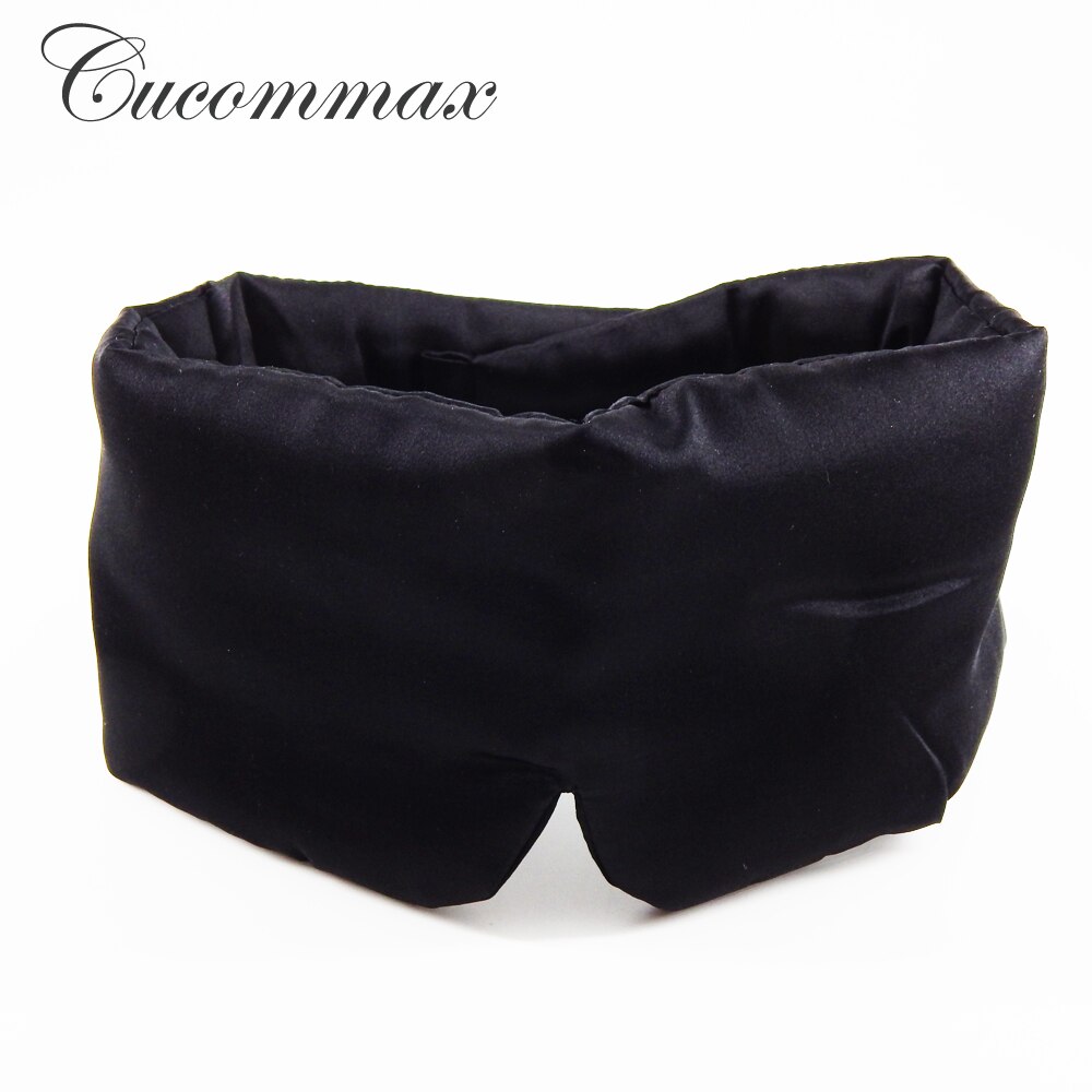 Cucommax 100%  natuurlijk zijden slaapmasker voor de ogen, dikker slaapmasker, zwart masker, verband voor de ogen tijdens het slapen - msk 54