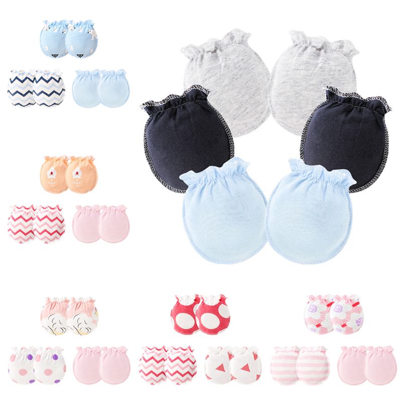3 Pair/Set Baby Gloves 0-6 Month Newborn Infant Anti-grab Glove Foot Cover Thin 40JC
