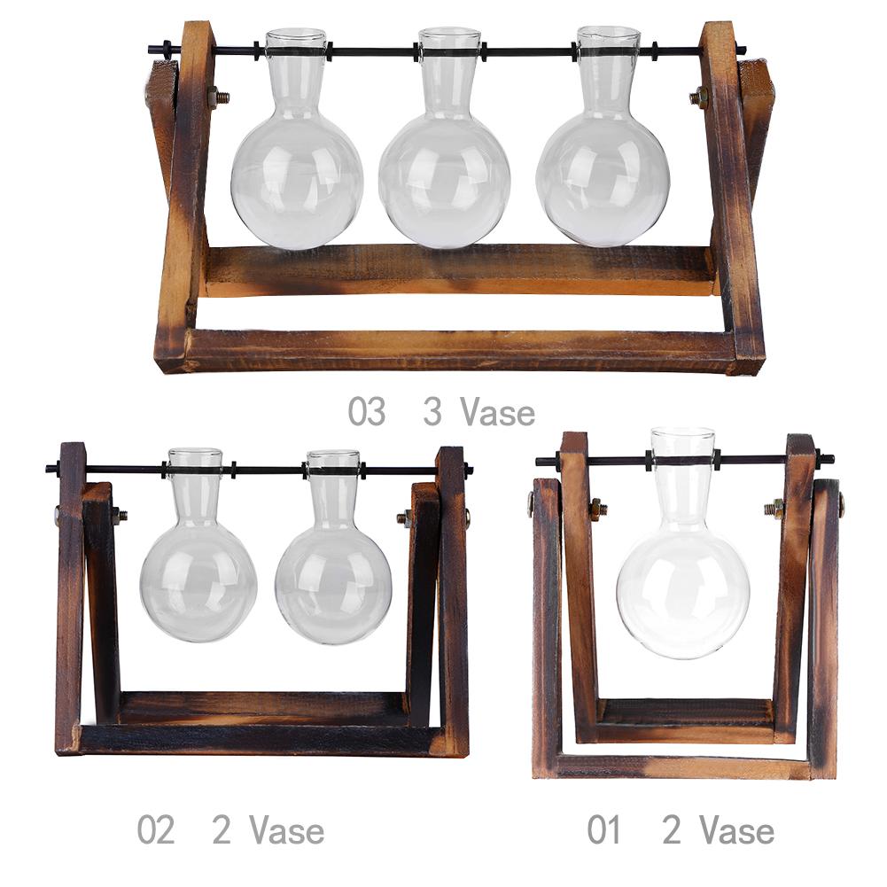 Terrarium hydrocultuur plantenvazen vintage bloempot transparante vaas houten frame glazen tafelplanten huis bonsai decoratie