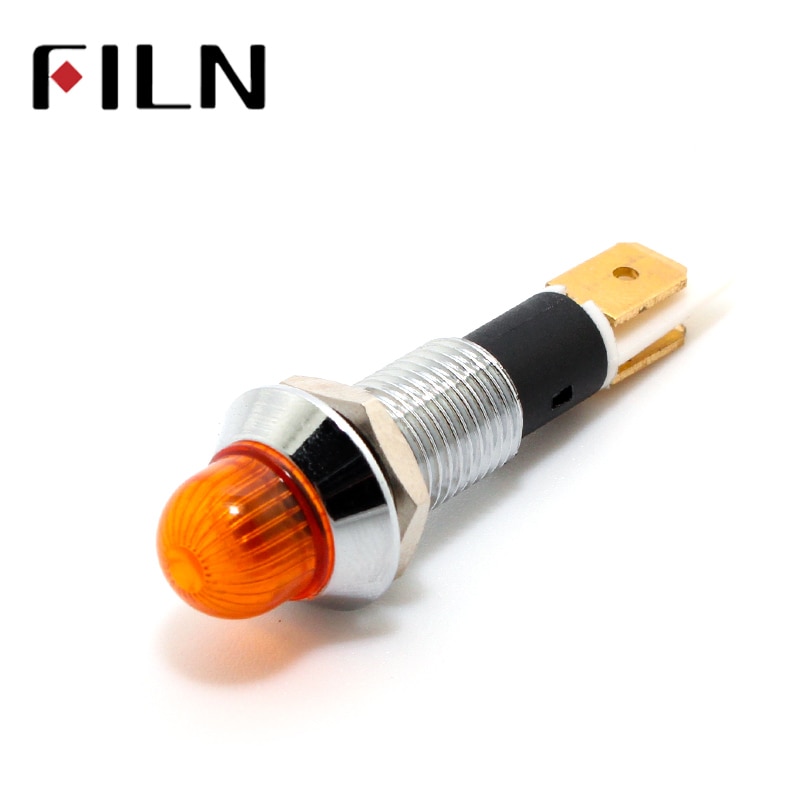 10mm led-valo punainen keltainen sininen vihreä metalli 6v 36v 110v 220v 12v led-merkkivalo nastoilla