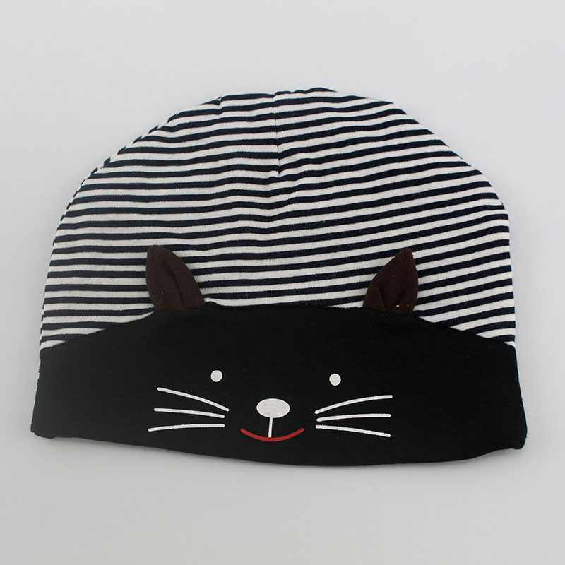 Gato bonito Outono Inverno Quente Cap Crianças Beanie Chapéu de Crochê Bebê Menino Menina Infantil crianças de Algodão Listrado Gatinho Abelha Recém-nascidos: 2