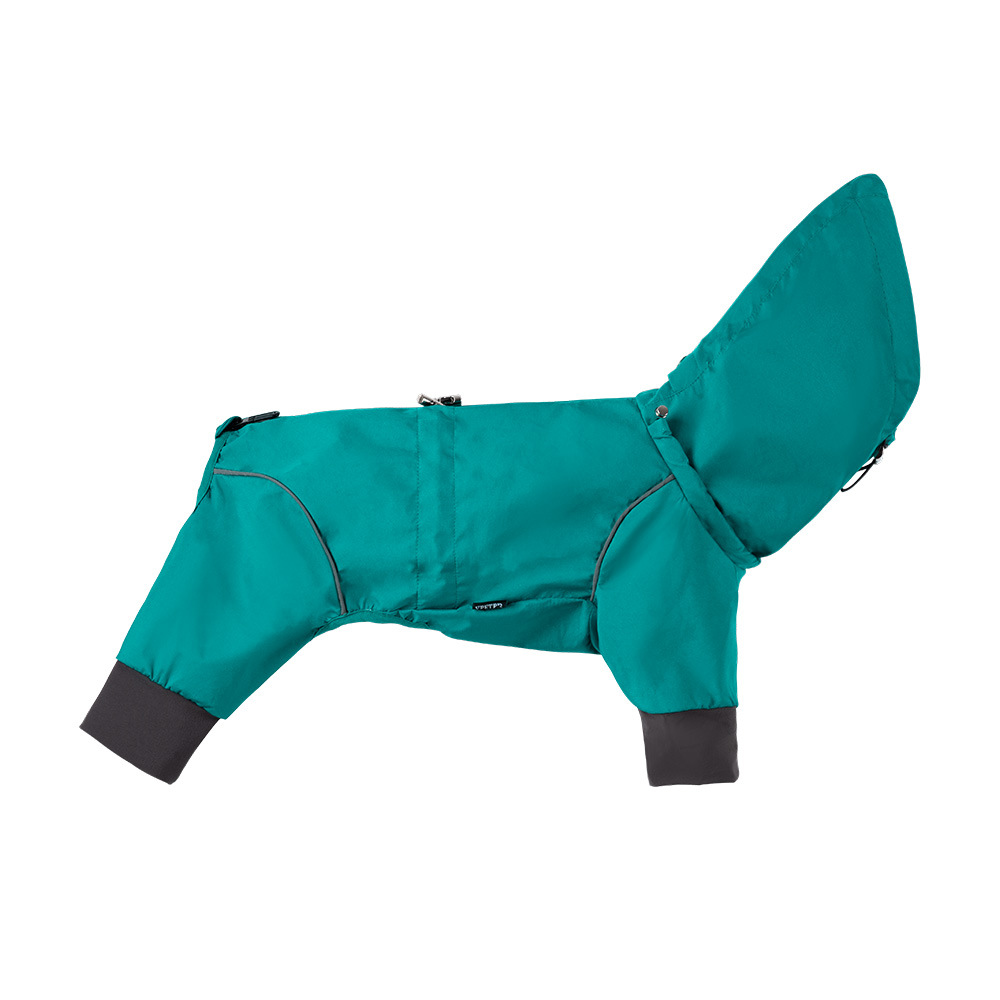 Vattentät softshell hundregnjacka med 4- ben, heltäckande utomhusjacka för små, medelstora hundar, lätt, justerbar husdjursjacka