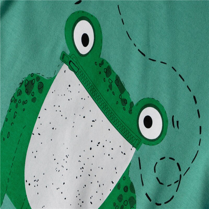Springen Meter Dieren Kikker Print Leuke Katoenen Baby T Shirts Jongens Meisjes Top Voor Herfst Lente Kinderen lange Mouwen Top