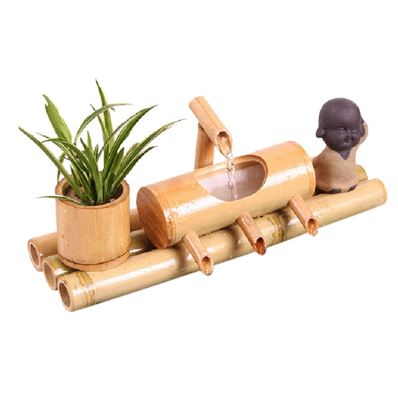 Bambus Aquarium Wasser Recycling Feng Shui Dekoration Rohr Wasser Brunnen Stein Trog Filter Büro Schreibtisch Zur: 7x12x25cm