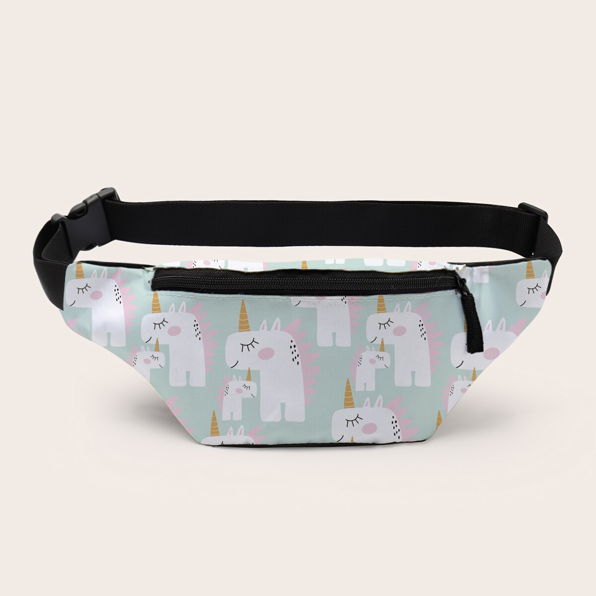 Deanfun-riñonera con estampado 3D de unicornio, Blanca, para mujer, D18014: Default Title