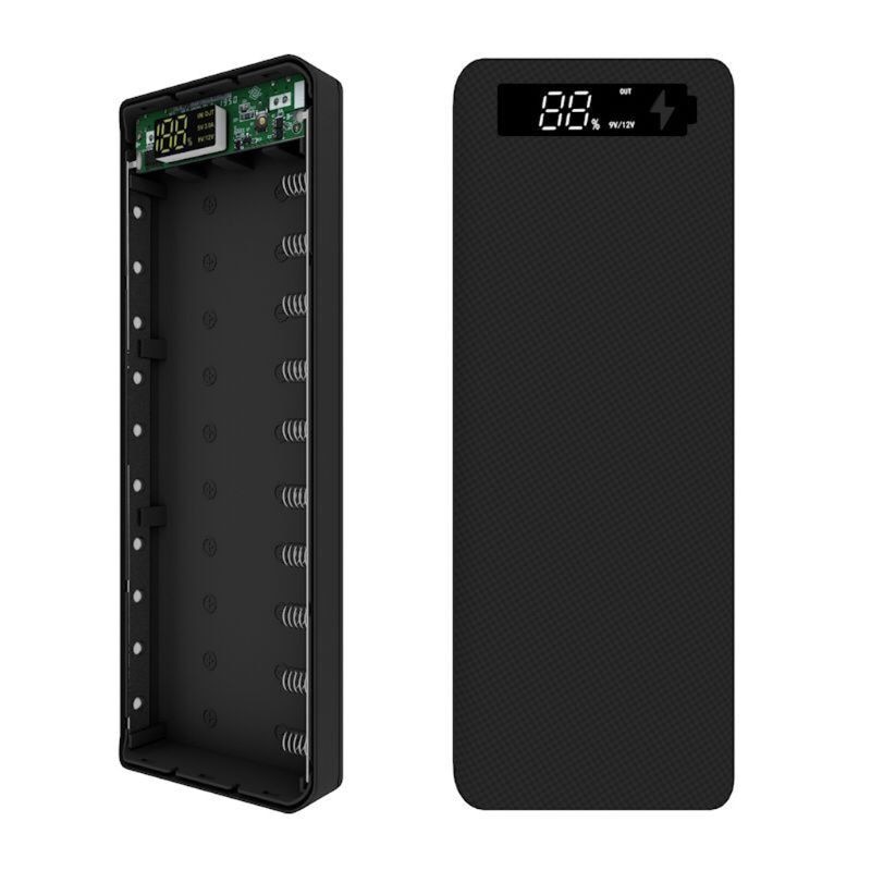 QC3.0 Lcd-scherm Diy 10X18650 Batterij Case Power Bank Shell Draagbare Externe Doos Zonder Batterij Powerbank Protector