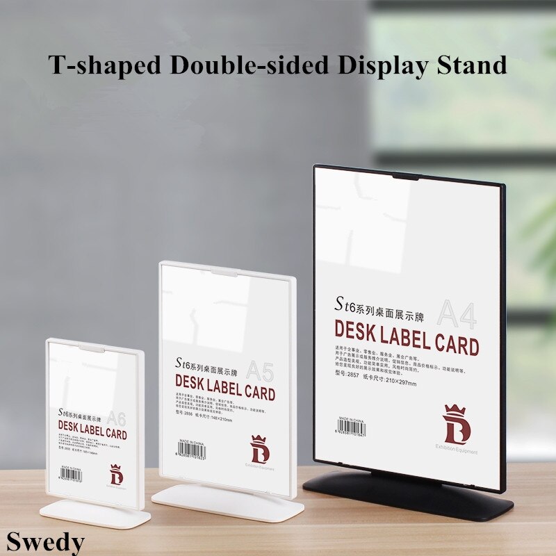 A4 Plastic Sign Holder 8.5x11 Display Stand Table Desk Label Card Paper Sign Holder Menu Book Holder Poster Frame