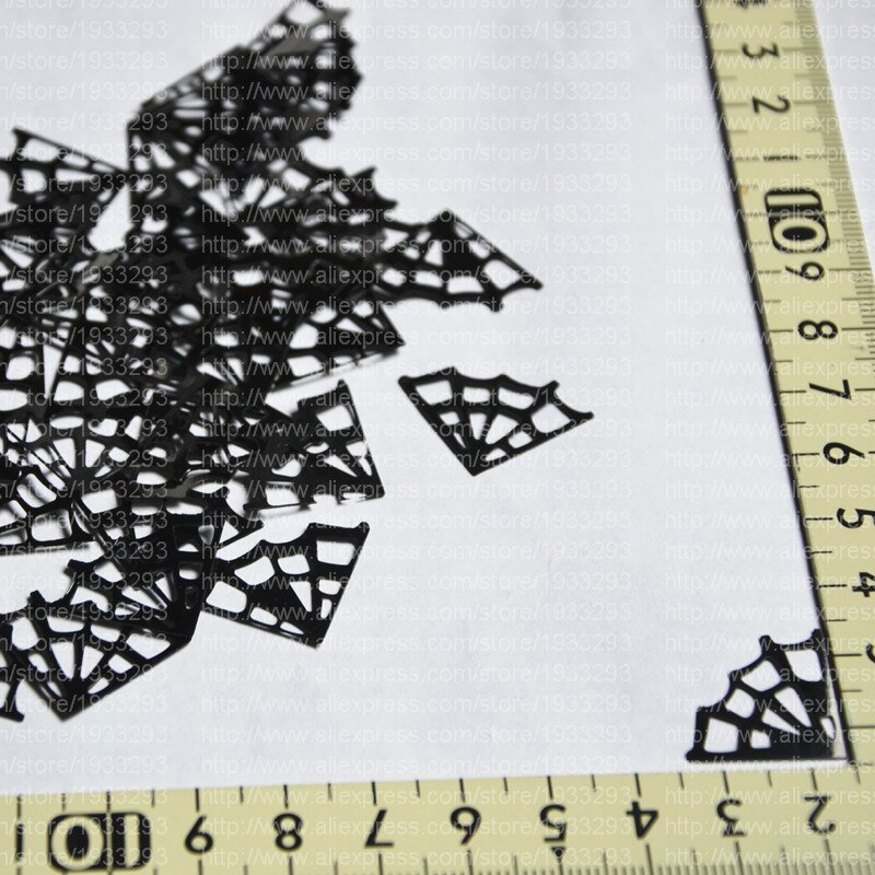 500 stuks/partij 26*18mm zwarte halloween spinnenwebben losse pailletten mooie knutsels voor naaien/webbing diy accessoire kinderen diy