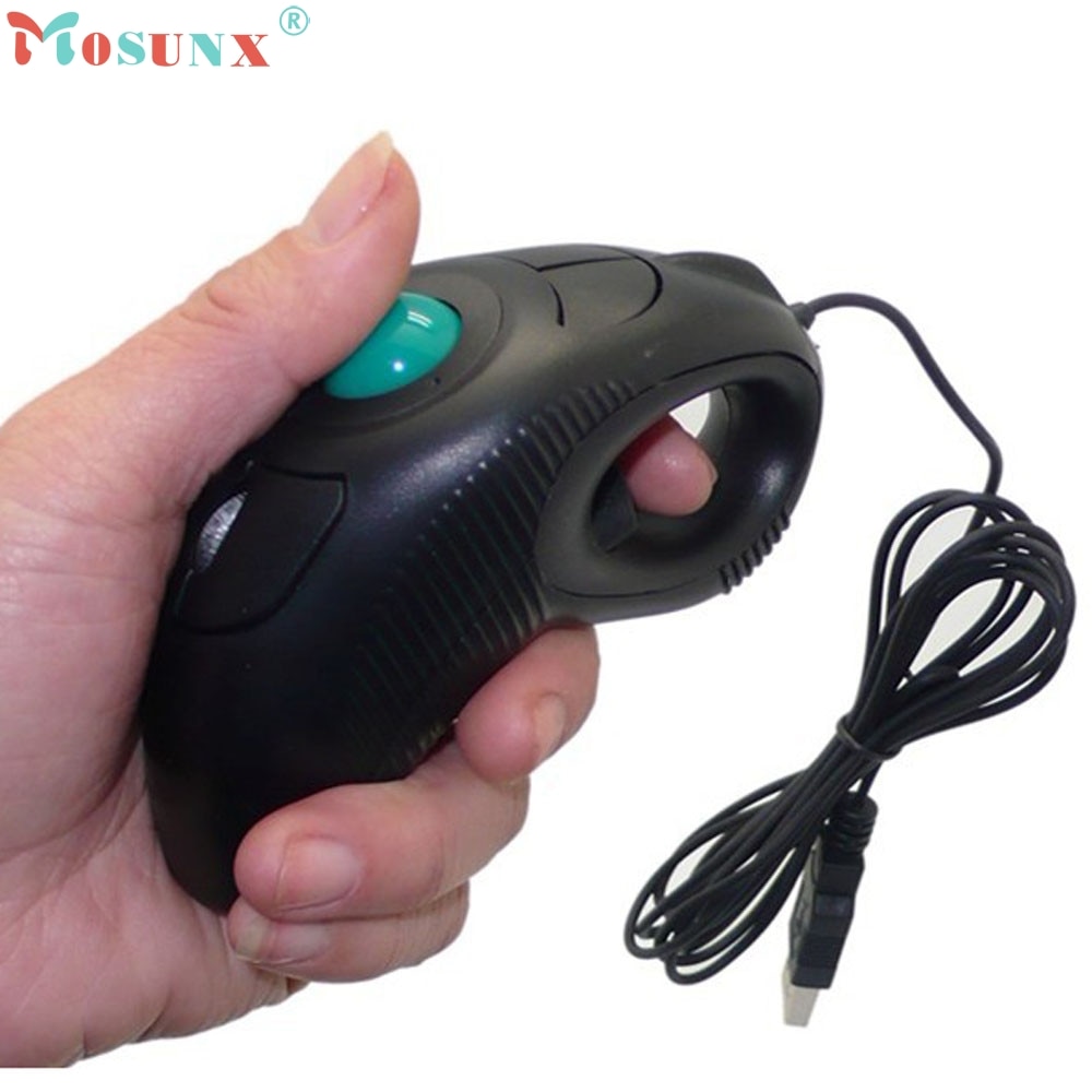 Mosunx Computer Peripherals 2.4GHz Wired USB Handheld Mouse Finger Using Optical Track Ball Mouse 1000DPI Gaming Mouse Jun24