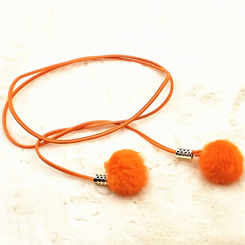 Women's Thin Belt Bow Simple Chain Belt Women's Versatile Korean-style Cool GIRL'S Waist with Skirt Coat Constant Guangtai?: Orange