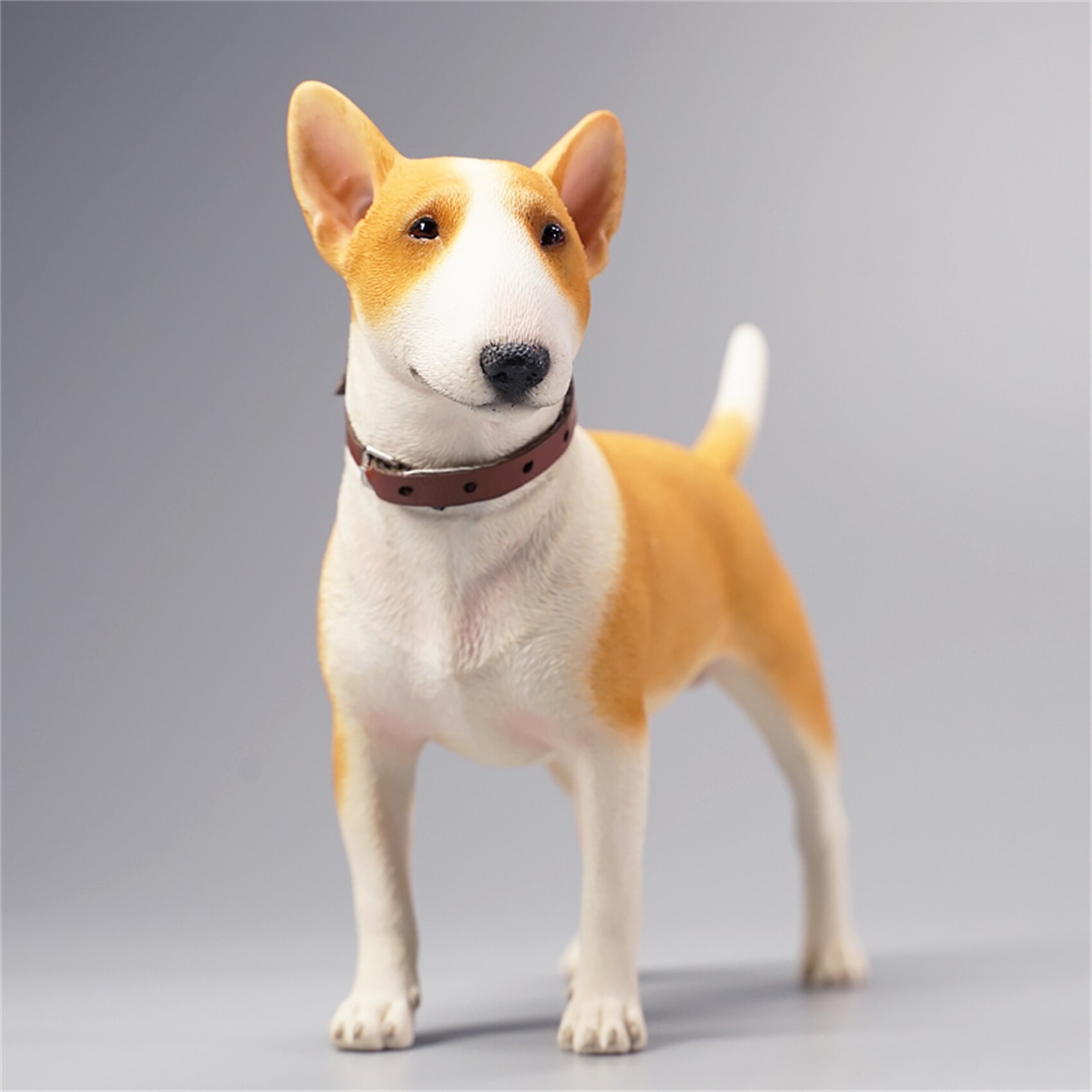 JXK 1:6 Scale Bull Terrier Figure Dog Pet Healing Figure Cute Canidae Animal Collector Toy Resin Desktop Decoration: 067B