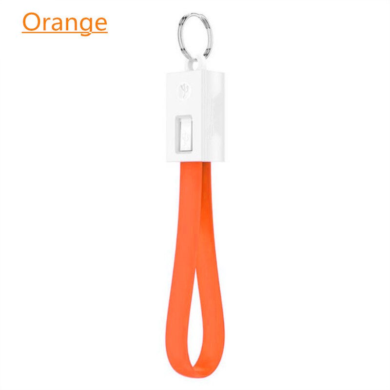 Kort mini nøglering usb kabel hurtig opladningsledning micro usb c type c til iphone ipod android oplader datasync ladekabler: Orange / For type c