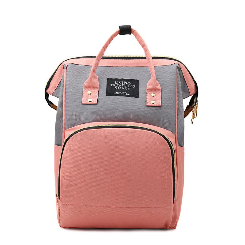Contrast Kleur Luiertas Lichtgewicht Multi-Functionele Grote Capaciteit Hand Mother 'S Bag Zwangere Vrouwen Mama Zak Zuigeling: Grey Pink Mixed Colors