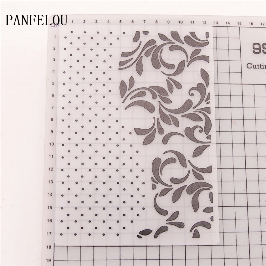 12.7X17.8 Cm Bladeren Dot Embossing Mappen Plastic Voor Scrapbooking Diy Template Fondant Cake Fotoalbum Kaart Maken