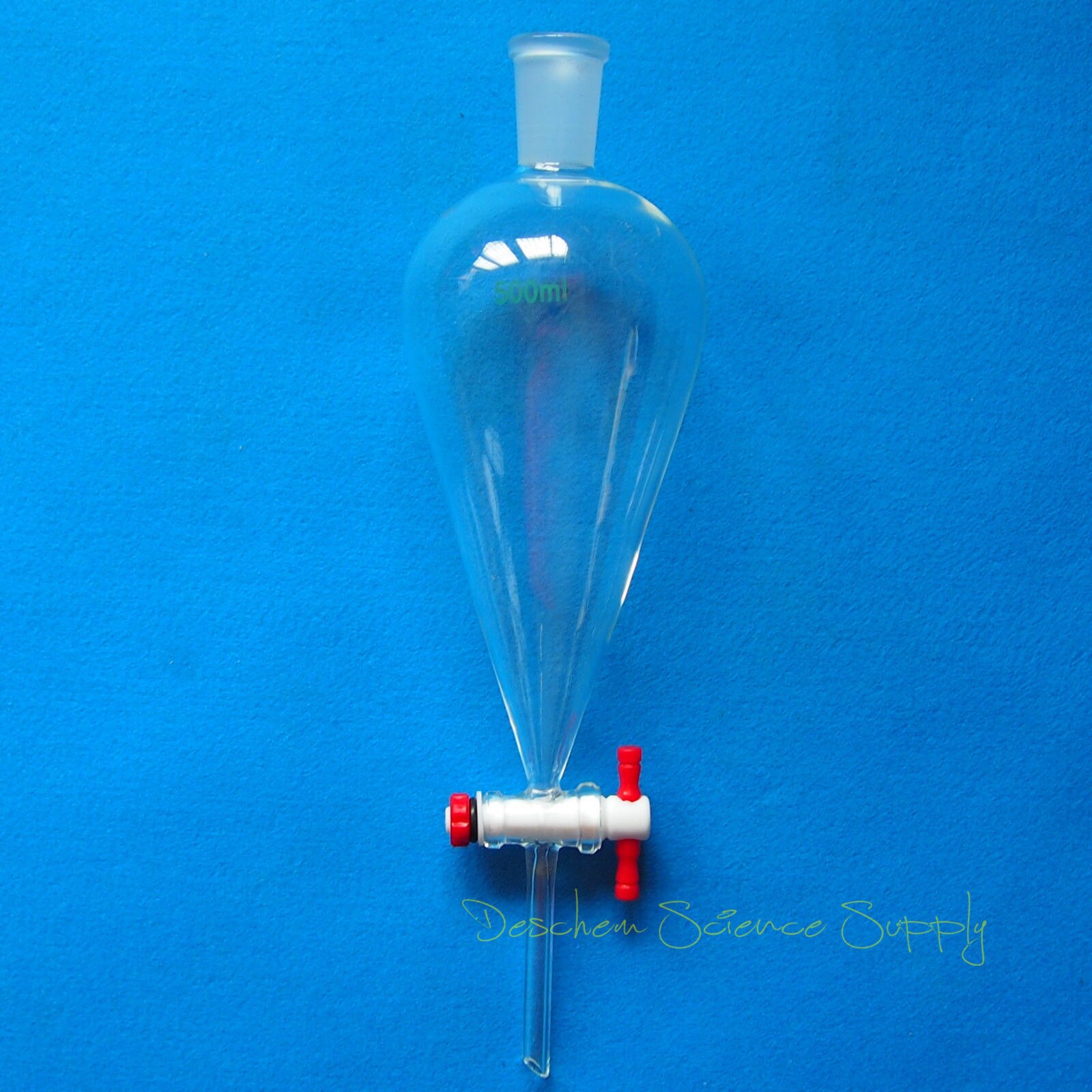 500 ml, 24/40, Glas Separatory Trichter, Birne bilden, PTFE Wasser-hahn, Gerade Rohr