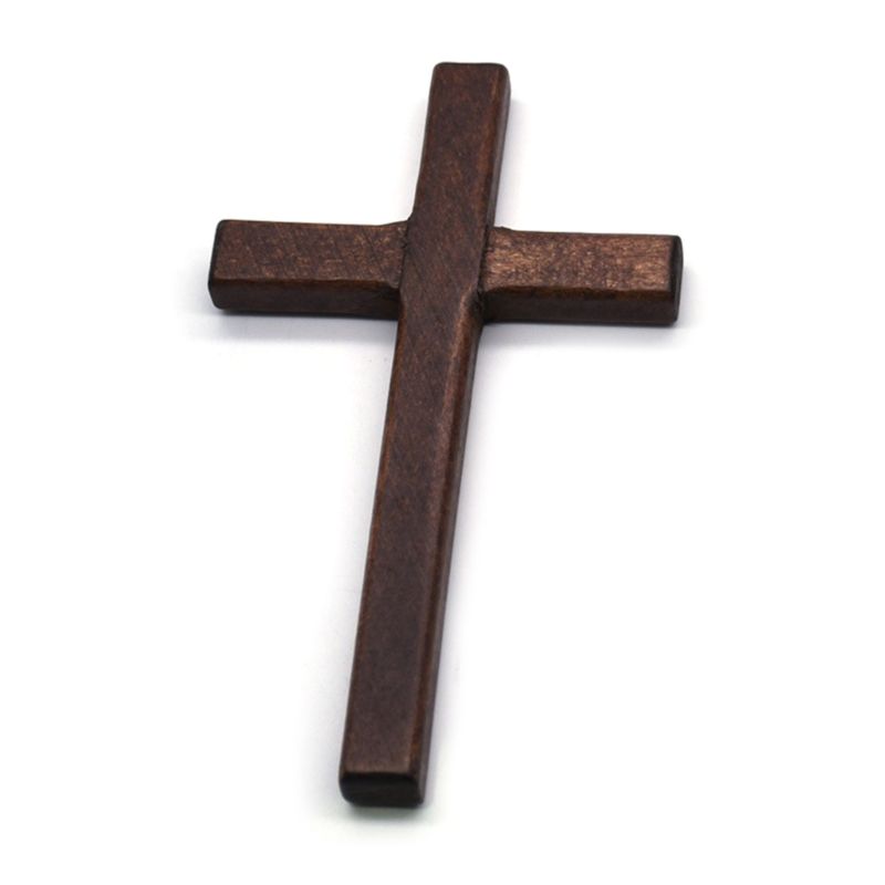 2 stk håndlavede trækors krucifiks jesus christ ornamenter religiøs charme vedhængsfremstilling: Brun