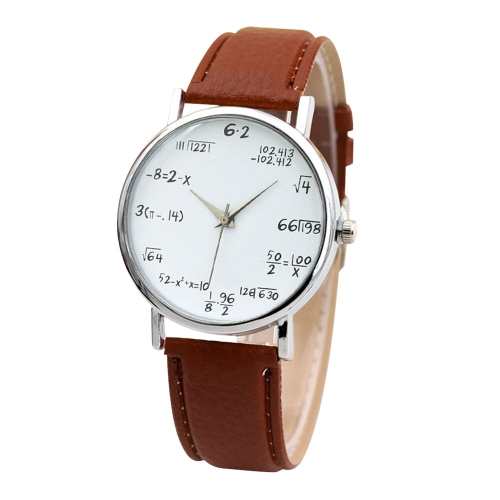 Geometrische Horloge Wiskundige Formule Prints Horloge Vrouwen Mannen Lederen Riem Quartz Math Horloge Dames Horloges: G