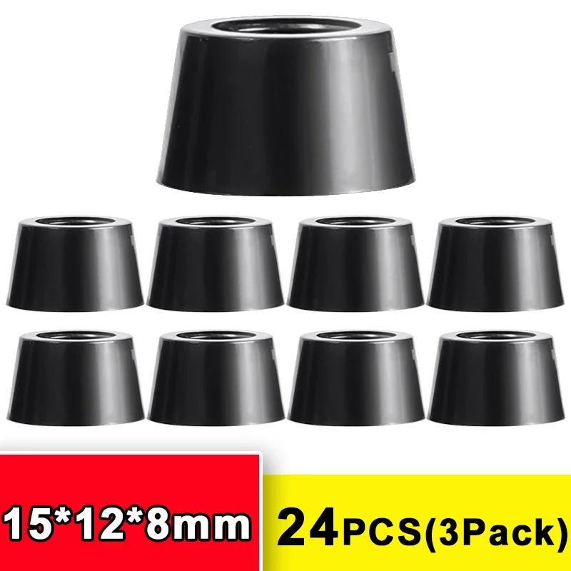 Tampons en caoutchouc coordonnants pour pieds de chaise, pare-chocs, amortisseur, rond, meubles, joint, rondelle, kits de protection, accessoires de quincaillerie, 8 pièces, 120 pièces: Black
