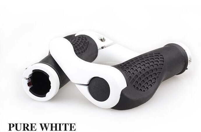 Empuñaduras para manillar de bicicleta de carretera, mango ergonómico de caucho y aluminio, accesorios de pieza en negro/blanco para bicicleta, de bocina de toro