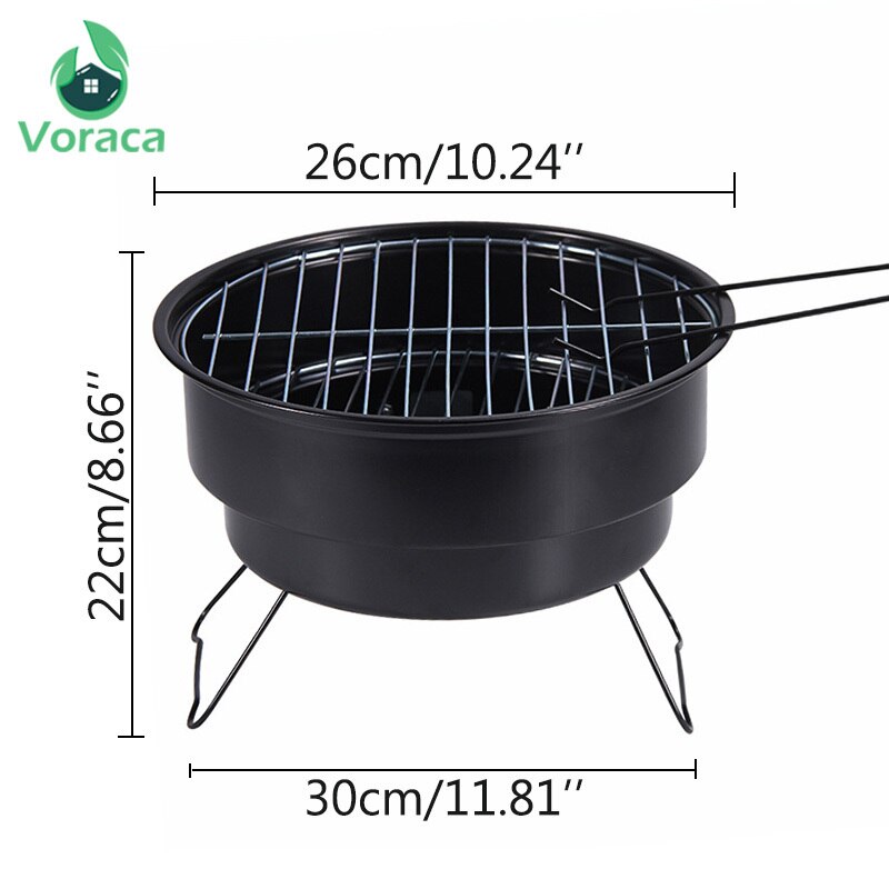 Mini Portable Round Foldable BBQ Grill for Outdoor Camping Barbecue Grill Stand Stove Picnic Hiking Travel BBQ Tools Fishing