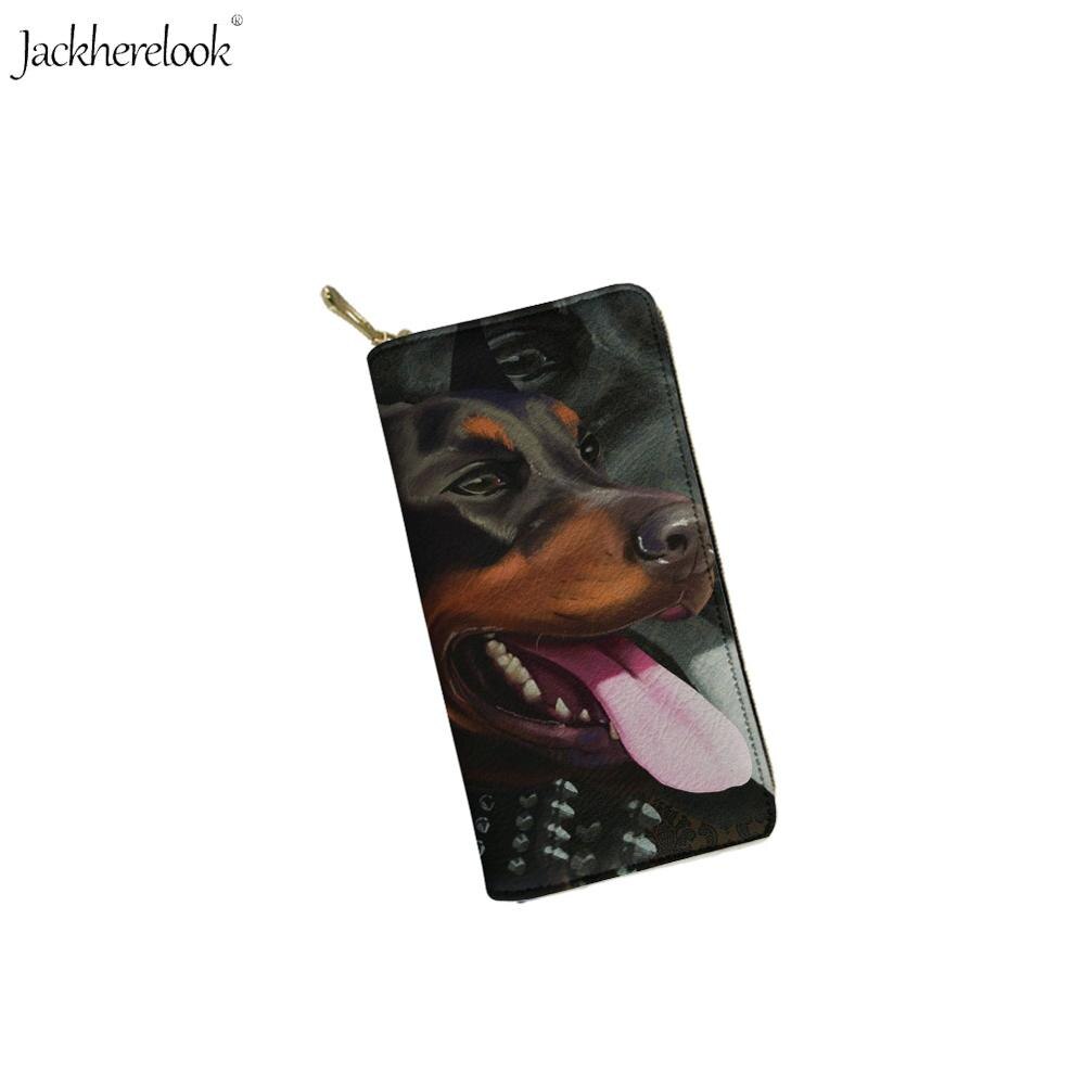 Jackherelook torba na ramię ze skóry pu dla pani 2 sztuk/zestaw Rottweiler pies Pet torba czarny nadruk zwierzęta torebki i portfel: HX640Z21