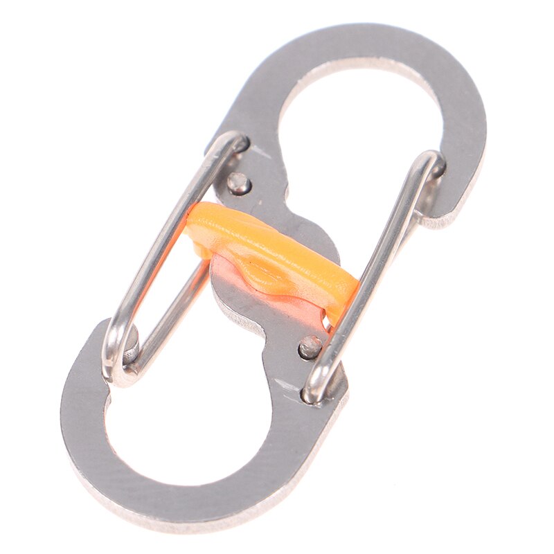 Camping Karabijnhaak Sleutelhanger Met Slot 8 Vormige S Gesp Klimmen Clip Key Clip Gesp Outdoor Camping Tool Karabijnhaak Voor Sleutels: Zilver