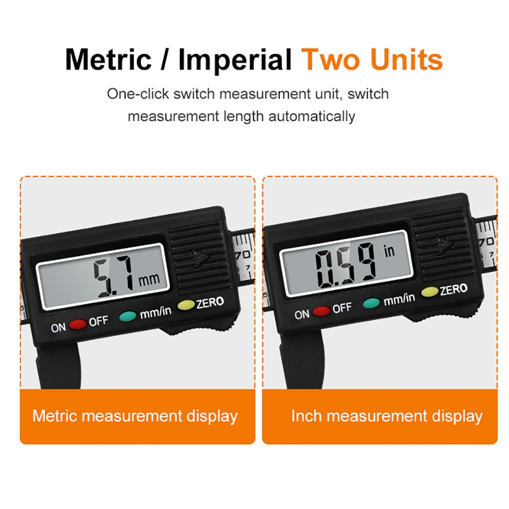 Electronic Digital Display Caliper 100mm MM / Inch High Precision LCD Vernier Caliper Gauge Measure Micrometer Measuring Tool