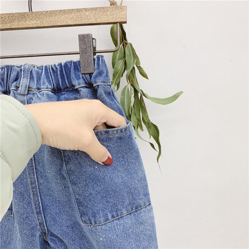 Hunajakulma kevät syksy lasten farkut vyötärö iso tasku lasten denim housut tytöt pojat housut tyttövauvan vaatteet