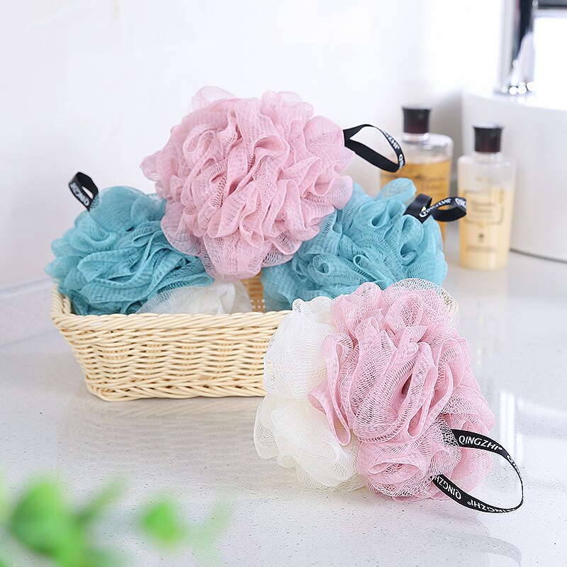Superlyxig stor badboll, koreansk badboll, ryggsvampbadhandduk, blombadboll.