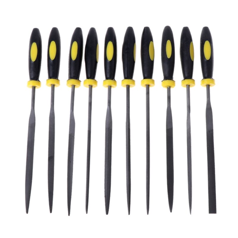 10 Pcs Needle File Set For Jeweler Wood Carving Craft Metal Glass Stone 3 Sizes Easy To Grip,Better Control For Filing Glass