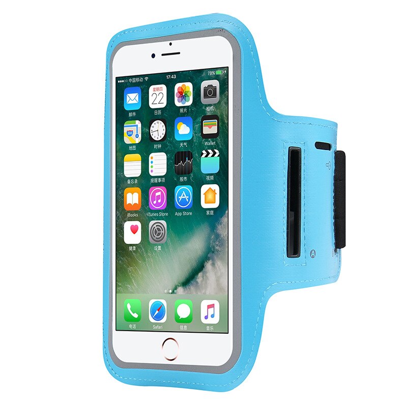 Een 51 Telefoon Armband Voor Samsung Galaxy A31 A51Gym Zak Lopen Arm Band Outdoor Riem Cover Sport Waterdichte Case: Sky Blue