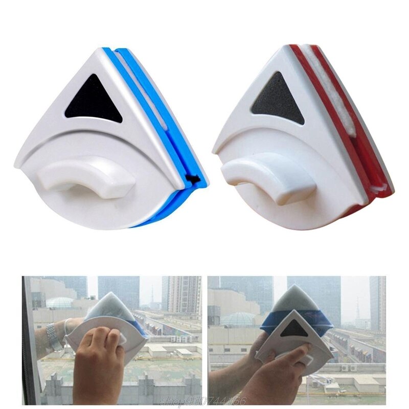 Triangular Double-sided Window Wiper Magnetic Window Cleaning Brush Glass Cleaner Home Glass Dust Removal Tool M22 21