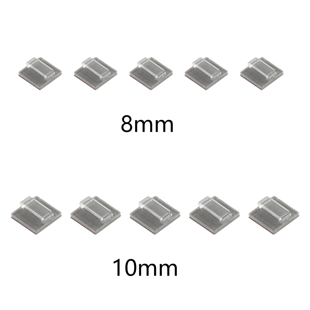 LED Strip Lysholder - 8mm/10mm Kabelklips - Selvklebende Feste