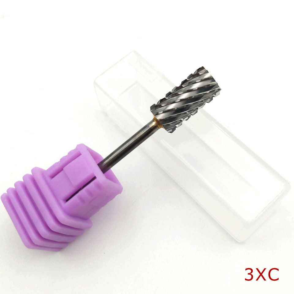 Hytoos 7 Size Vat Tungsten Carbide Nail Drill Bit 3/32 &quot;Rotary Frees Manicure Bits Boor Accessoires Nail Gereedschap: 3XC