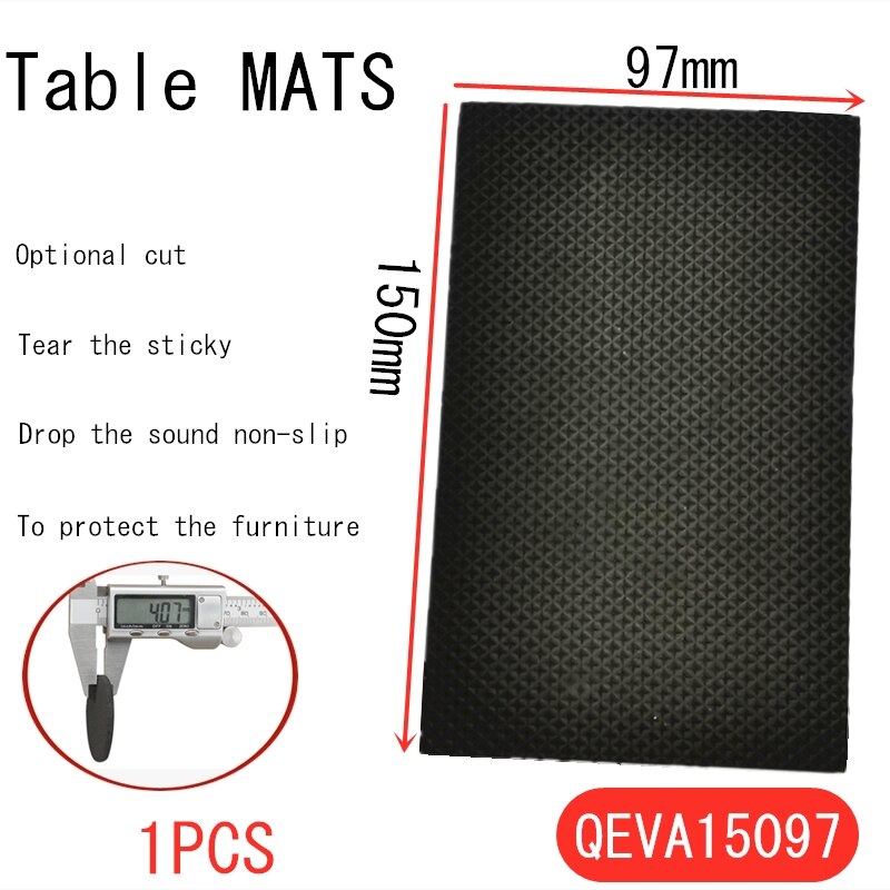 Alfombrilla para los pies autoadhesiva negra y cuadrada redondo, almohadillas de fieltro, alfombrilla antideslizante, amortiguador de parachoques para silla, Protector de mesa, Hardware: QEVA15097