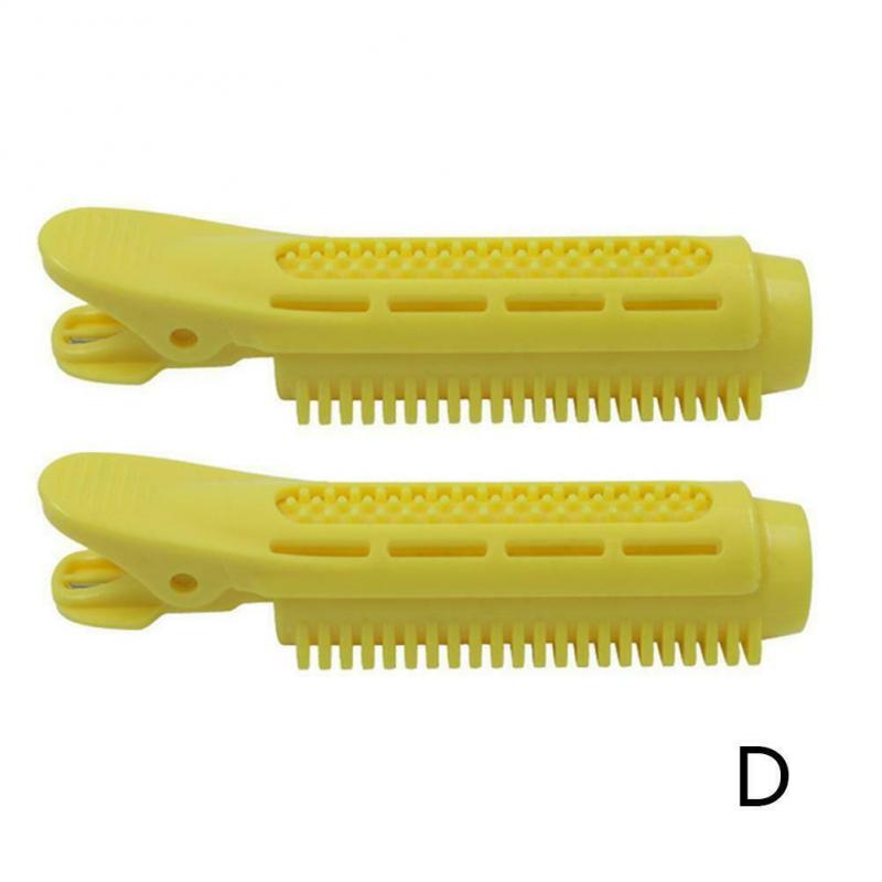 2 Stuks Volumizing Haar Wortel Clip Hair Curler Clips Klemmen Wortels Perm Staven Styling Rollers Natuurlijke Haar Styling Clip: yellow