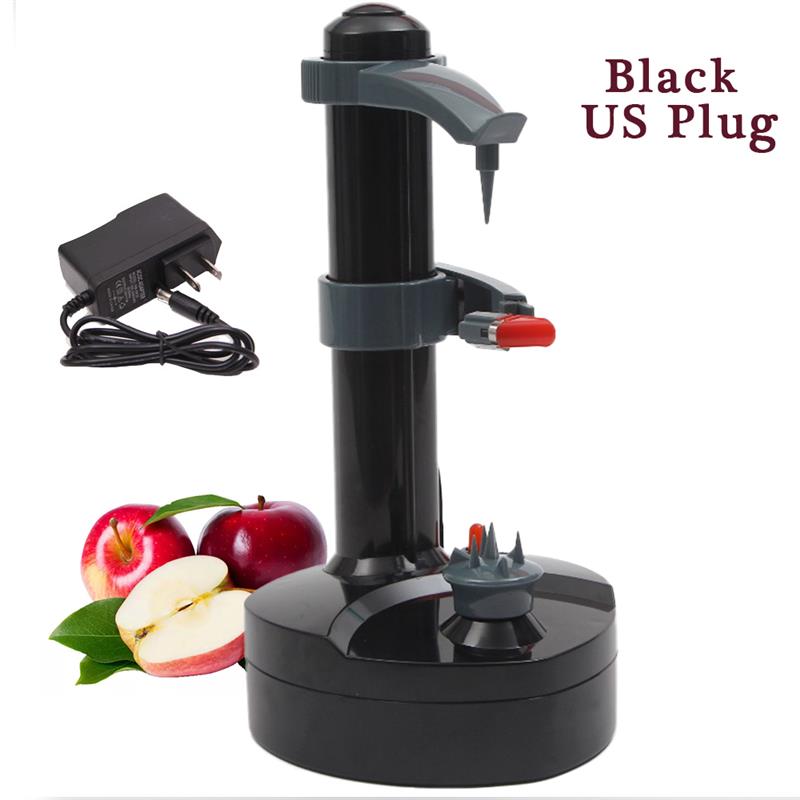 Multi Electric Potato Peeler For Fruits Vegetables Auto Stainless Steel Rotato Express Apple Paring Cutter Machine Kitchen Tools: US Black