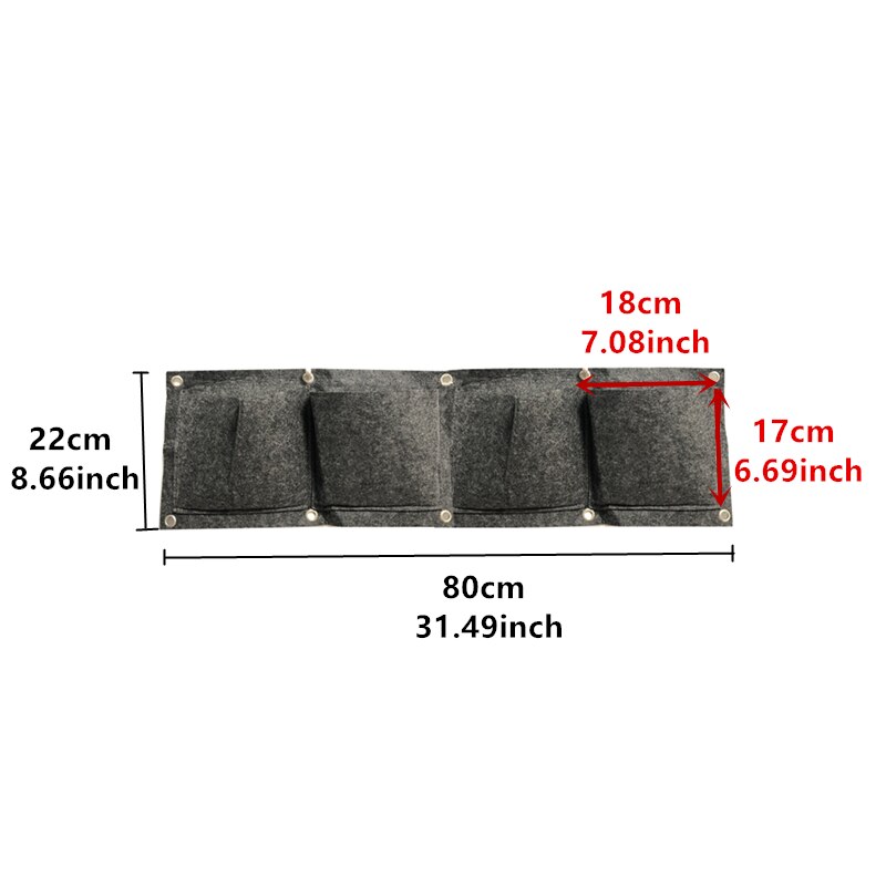 25/36/49 Zakken Opknoping Grijs Grow Bag Planter Verticale Tuin Groente Living Garden Bag Planter Groeiende Zakken Bloemen Supply: 4 grid gray