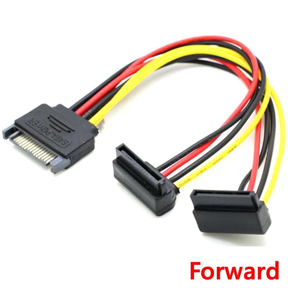 Sata Haakse 1 Naar 2 Manier 15Pin Sata Power Verlengkabel Male Naar Dual Vrouwelijke Sata Ssd Power Poort multiplier 20 Cm Beste Prijs: Forward