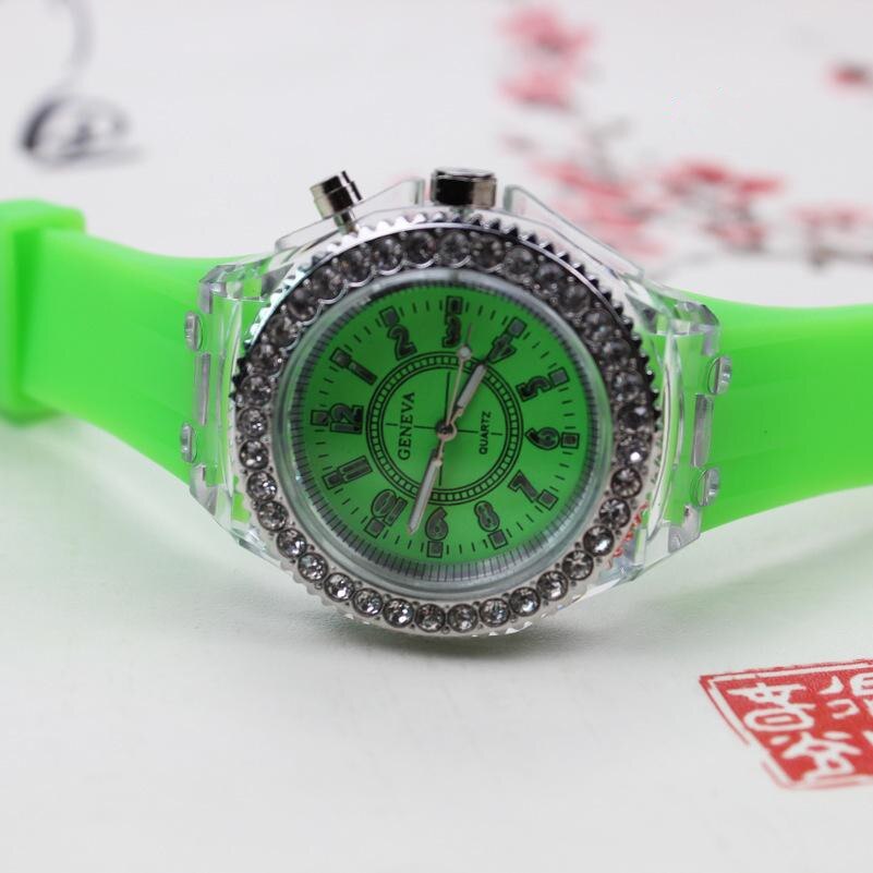 Led silikone ur kvinders mænd sport damer udendørs armbåndsur relogios masculino lysende ure erkek kol saati reloj: Grøn