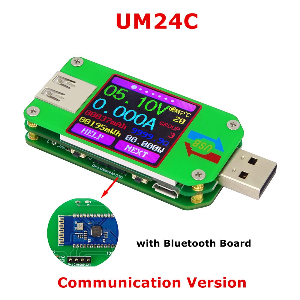 UM34/UM34C UM24/UM24C UM25/UM25C voltmètre cc ampèremètre tension testeur de courant tension batterie Charge USB testeur LD25/LD35 HD25: UM24C