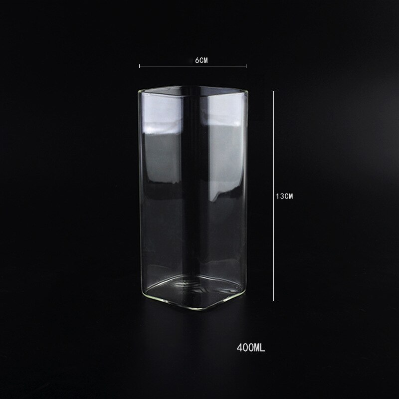 Highball Glasses Lead-Free Crystal Clear Glass Drinking Cups for Water Wine Beer Cocktails and Square Mini Dessert Cups: high