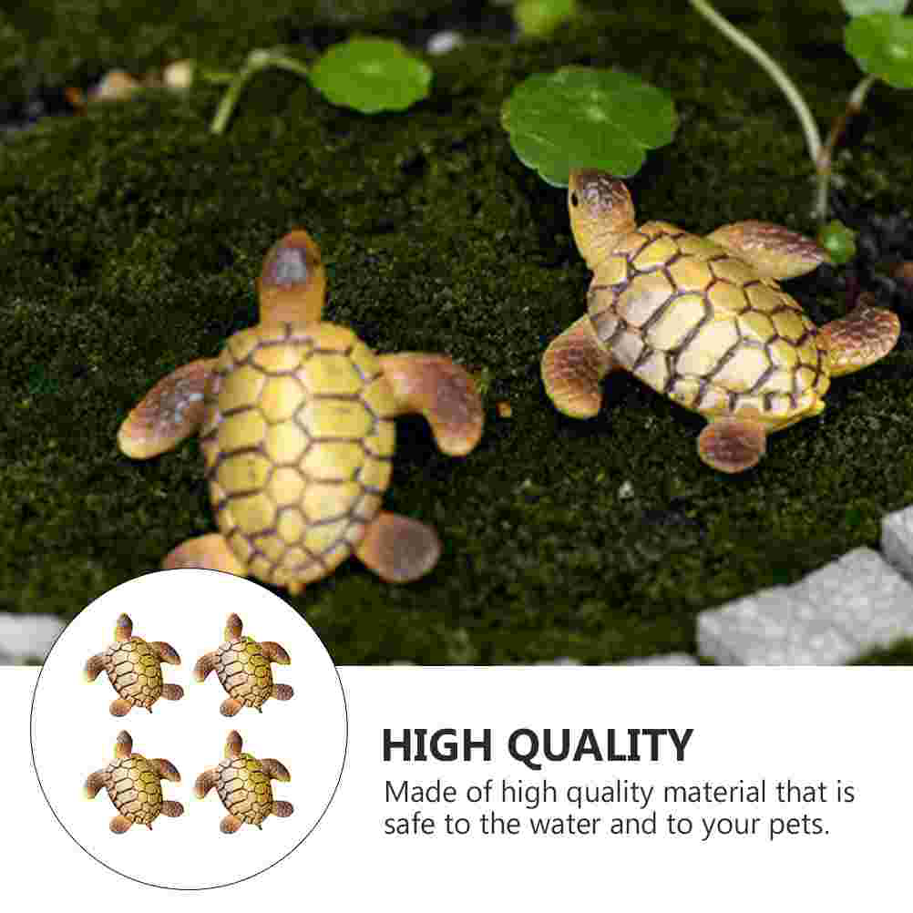 4 Stück Aquarium Schildkröte Ornament Spielzeug dekorative Handwerk Haushalt Einrichtung Puppe Naturharz Zubehör geformt