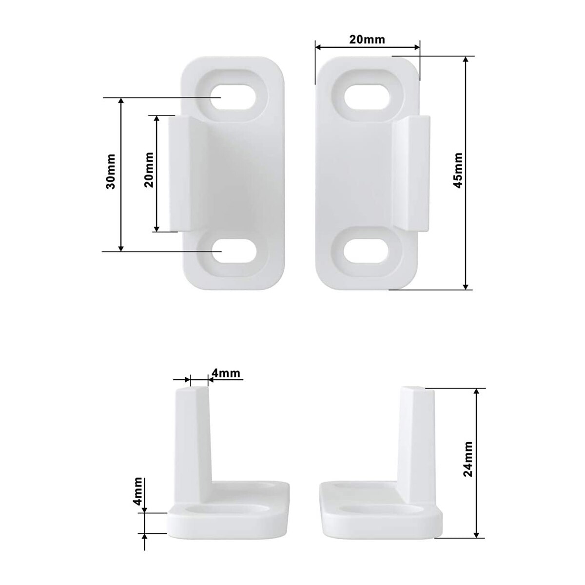 2pcs Plastic Sliding Bottom L-Guide Floor Guide Replacement For Sliding Barn Door Hardware Clip Door Hardware Accessories