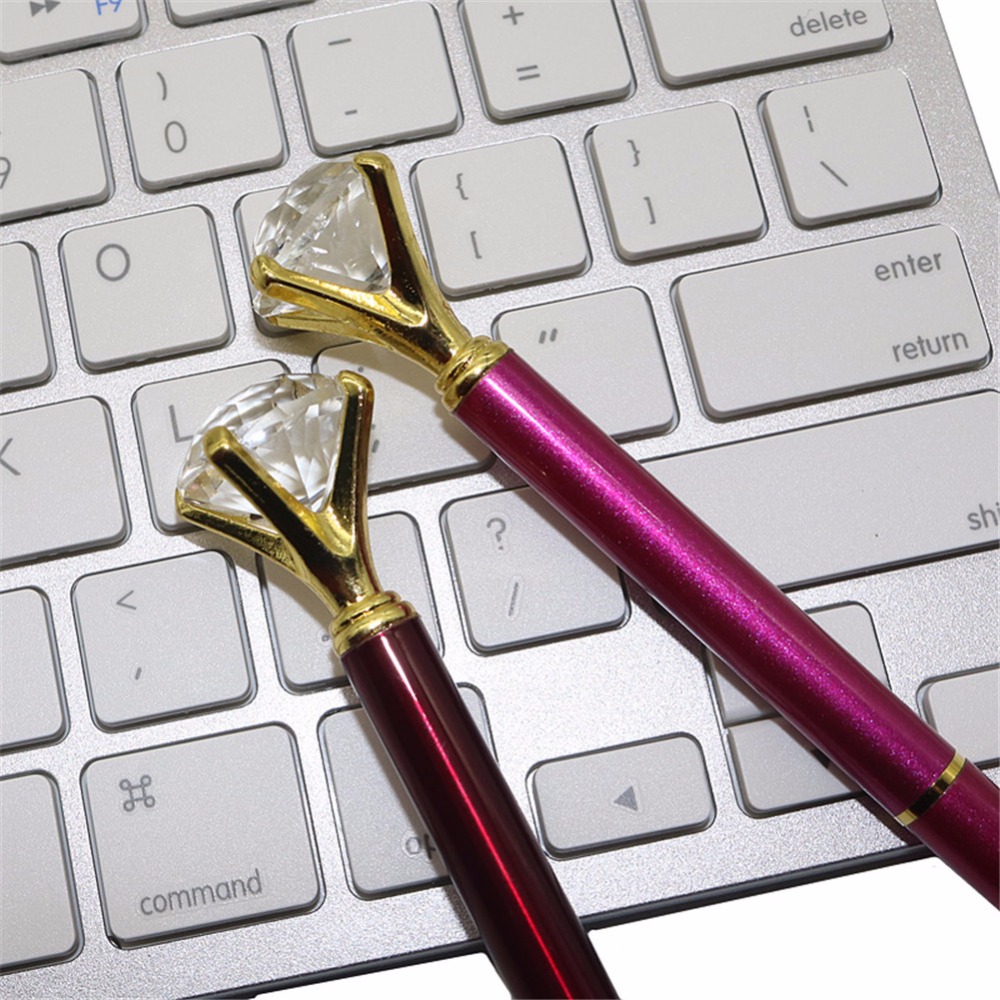 1 pièces stylo à bille rubis Rose diamant étudiant affaires bureau écriture stylo 0.7mm bleu/noir recharge