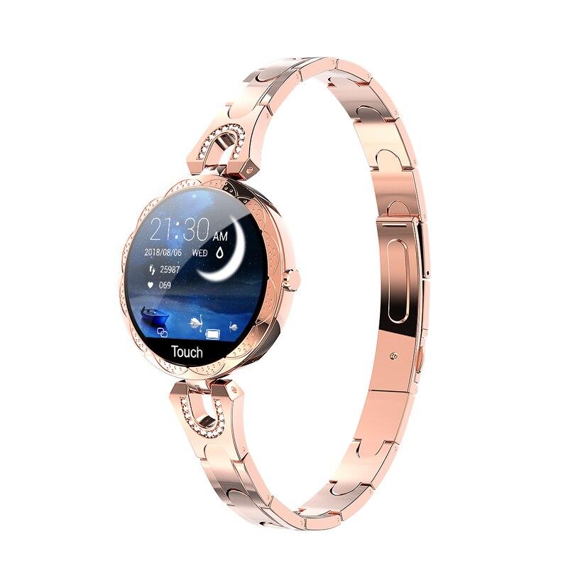 Woman Smart Watch Bracelet Girl Heart rate Blood Pressure Sleep detection Pedometer IP67 Waterproof Smartwatch: Gold