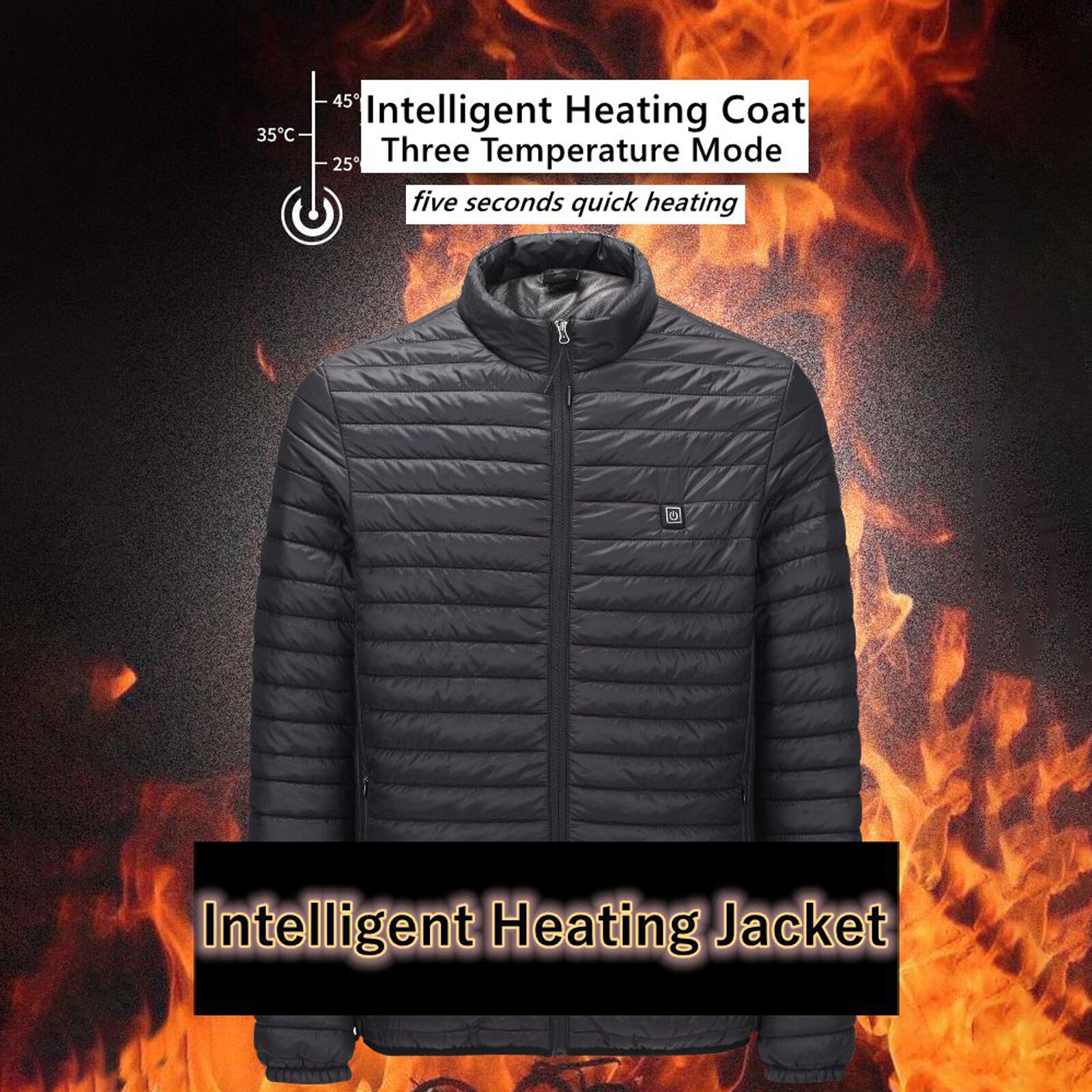 Outdoor USB Heated Jacket Coat Winter Flexible Electric Thermal Clothing Long Sleeves Fishing Hiking Camping Skiing Warm Clothes