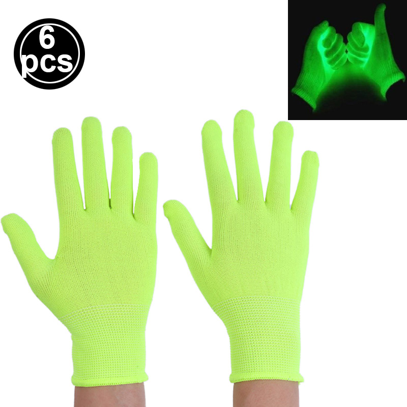 Gants magiques fluorescents lumineux, fournitures de fête qui brillent dans la nuit, néon, fête du nouvel an, mains, doigt, veilleuse, décoration: GRIS FONCÉ