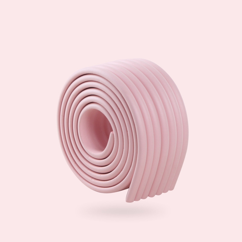 2M Desk Edge Guard Strip Self-Adhesive Door and Window Sealing Strip Baby Safety Table Corner Protection Anti-collision Strip: Pink