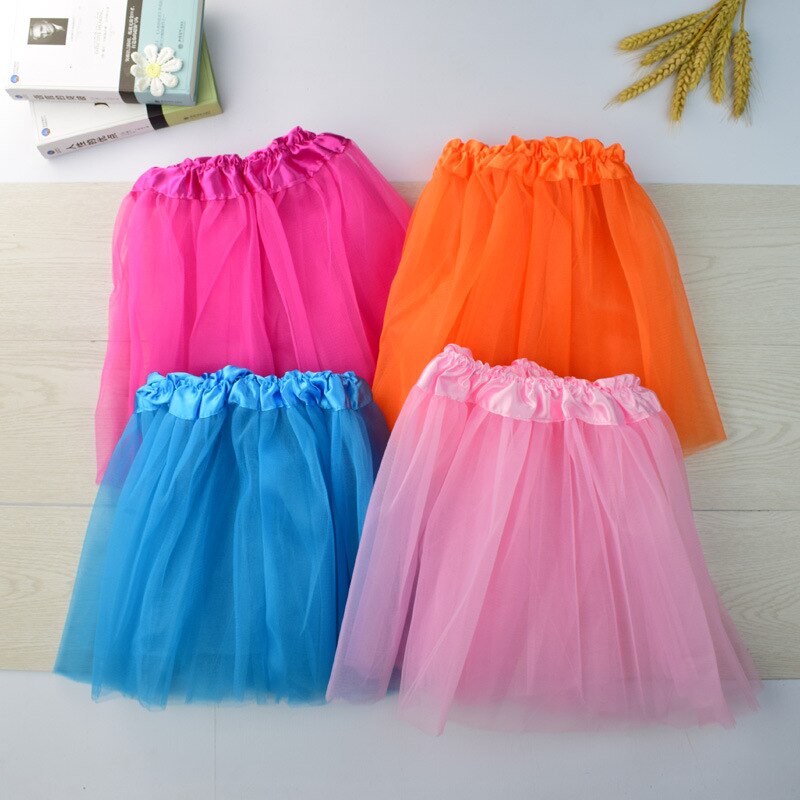 Jupe Tutu de danse pour filles, jupe princesse à trois couches, en maille courte, Ballet princesse vêtements pour filles